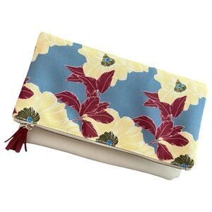 Rachel Pally Leather/Cavas Reversible Design Clutch NWOT